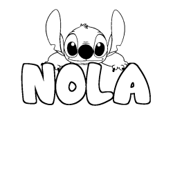 Coloring page first name NOLA - Stitch background