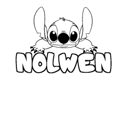 Coloring page first name NOLWEN - Stitch background