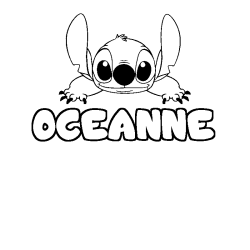 Coloring page first name OCEANNE - Stitch background