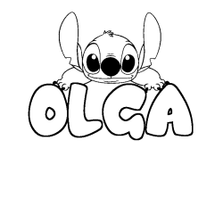 Coloring page first name OLGA - Stitch background