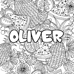 OLIVER - Fruits mandala background coloring
