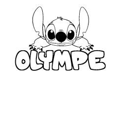 Coloring page first name OLYMPE - Stitch background
