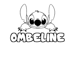 Coloring page first name OMBELINE - Stitch background