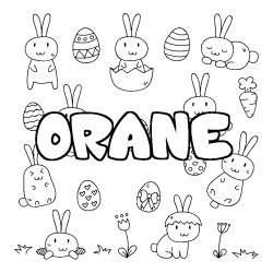 Coloring page first name ORANE - Easter background