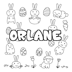 Coloring page first name ORLANE - Easter background