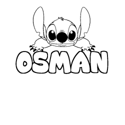 Coloring page first name OSMAN - Stitch background