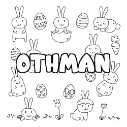 Coloring page first name OTHMAN - Easter background