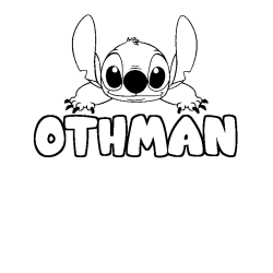 Coloring page first name OTHMAN - Stitch background
