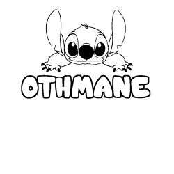 Coloring page first name OTHMANE - Stitch background
