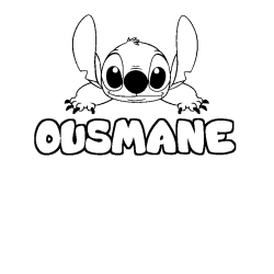 Coloring page first name OUSMANE - Stitch background