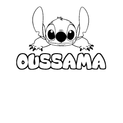 Coloring page first name OUSSAMA - Stitch background