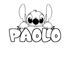 Coloring page first name PAOLO - Stitch background