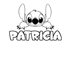 Coloring page first name PATRICIA - Stitch background