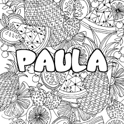 PAULA - Fruits mandala background coloring