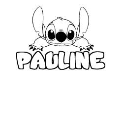 Coloring page first name PAULINE - Stitch background