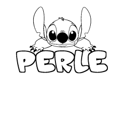Coloring page first name PERLE - Stitch background