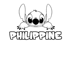 Coloring page first name PHILIPPINE - Stitch background