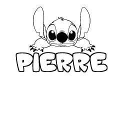 Coloring page first name PIERRE - Stitch background