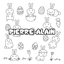 Coloring page first name PIERRE-ALAIN - Easter background