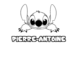 Coloring page first name PIERRE-ANTOINE - Stitch background