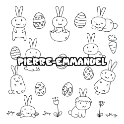 Coloring page first name PIERRE-EMMANUEL - Easter background