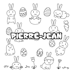 Coloring page first name PIERRE-JEAN - Easter background