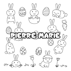 Coloring page first name PIERRE-MARIE - Easter background