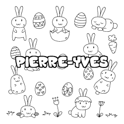 Coloring page first name PIERRE-YVES - Easter background