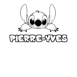 Coloring page first name PIERRE-YVES - Stitch background