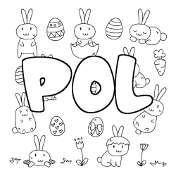 Coloring page first name POL - Easter background