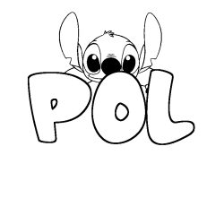 Coloring page first name POL - Stitch background