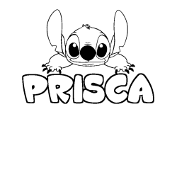 Coloring page first name PRISCA - Stitch background
