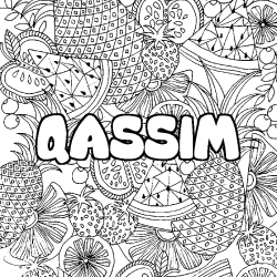 QASSIM - Fruits mandala background coloring