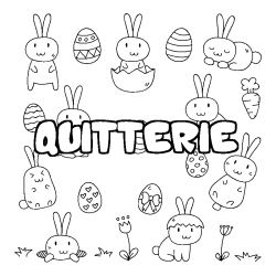 Coloring page first name QUITTERIE - Easter background