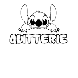 Coloring page first name QUITTERIE - Stitch background