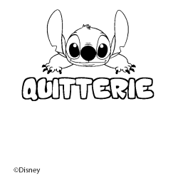 Coloring page first name QUITTERIE - Stitch background