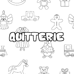 Coloring page first name QUITTERIE - Toys background