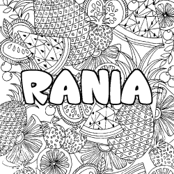 RANIA - Fruits mandala background coloring