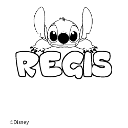 Coloring page first name REGIS - Stitch background