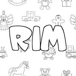 Coloring page first name RIM - Toys background
