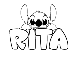 Coloring page first name RITA - Stitch background
