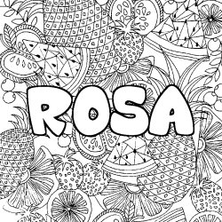 ROSA - Fruits mandala background coloring
