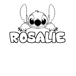 Coloring page first name ROSALIE - Stitch background