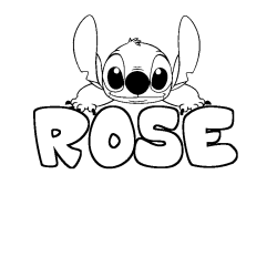 Coloring page first name ROSE - Stitch background