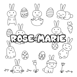 Coloring page first name ROSE-MARIE - Easter background