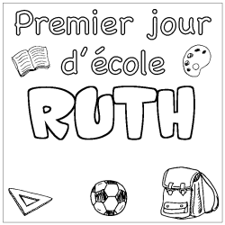 Coloring page first name RUTH - School First day background