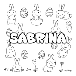 Coloring page first name SABRINA - Easter background