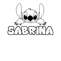 Coloring page first name SABRINA - Stitch background