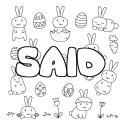Coloring page first name SAID - Easter background