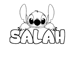 Coloring page first name SALAH - Stitch background